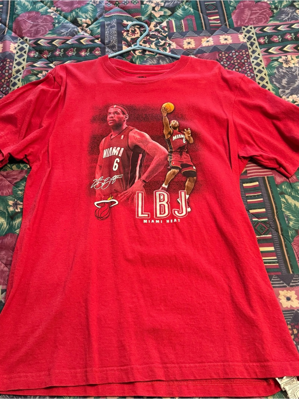 NBA Red LeBron James Miami Heat Graphic Tee
